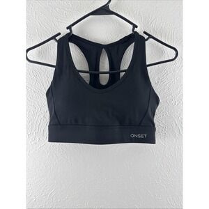 Onset Women's Scoop Neck‎ Basics Adjustable Sports Bra  Black Small